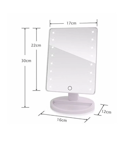 ORiTi Rotatable Makeup Mirror With Led Lights White-2