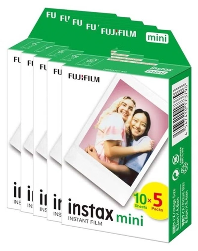 Fujifilm Instax Mini Instant Film – 50 Sheets White (50 Sheets)-0