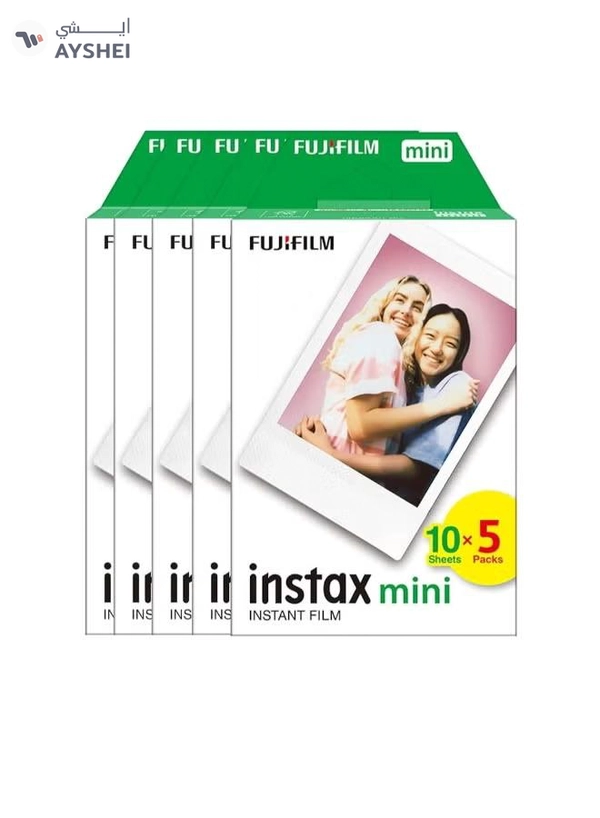 Fujifilm Instax Mini Instant Film – 50 Sheets White (50 Sheets)