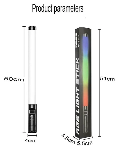 Eworld Portable RGB Light Stick for Video and Photography, Handheld Full-Color Dimmable LED Wand-2