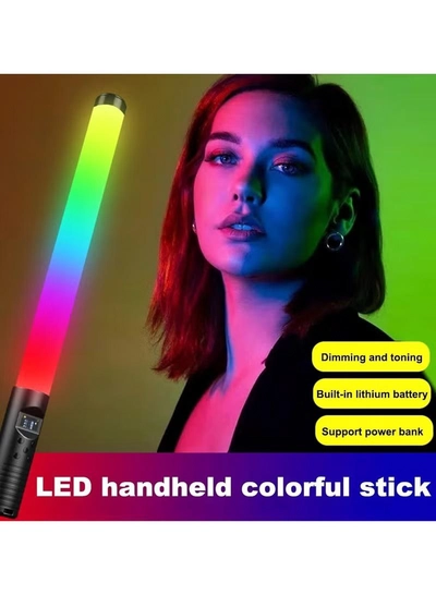 Eworld Portable RGB Light Stick for Video and Photography, Handheld Full-Color Dimmable LED Wand-6