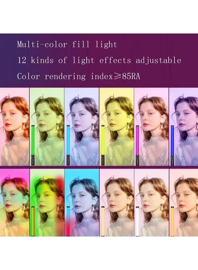 Eworld Portable RGB Light Stick for Video and Photography, Handheld Full-Color Dimmable LED Wand-7