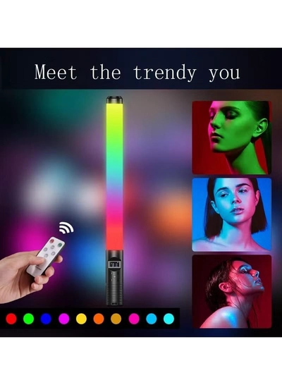 Eworld Portable RGB Light Stick for Video and Photography, Handheld Full-Color Dimmable LED Wand-8
