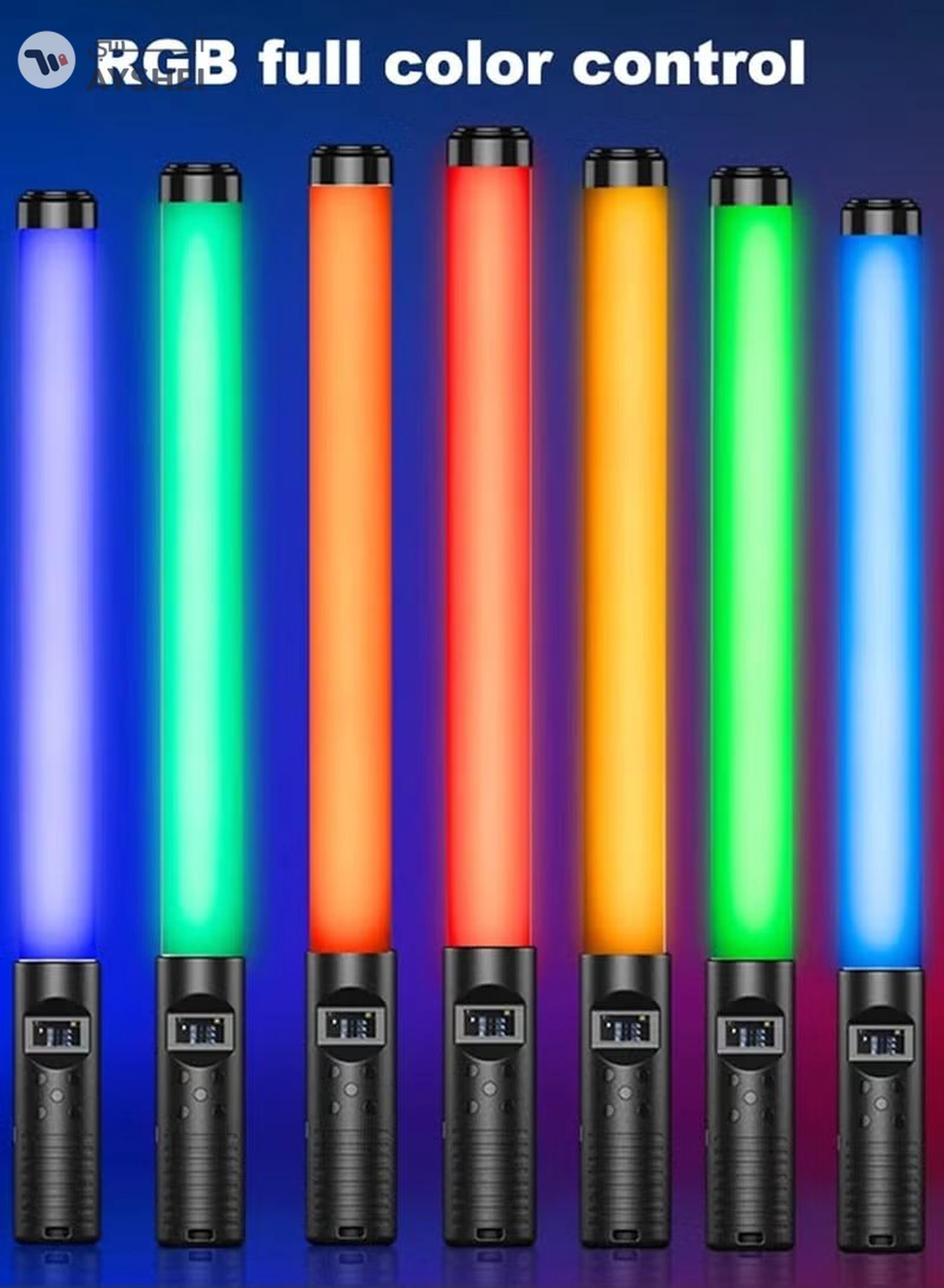 Eworld Portable RGB Light Stick for Video and Photography, Handheld Full-Color Dimmable LED Wand-1-1