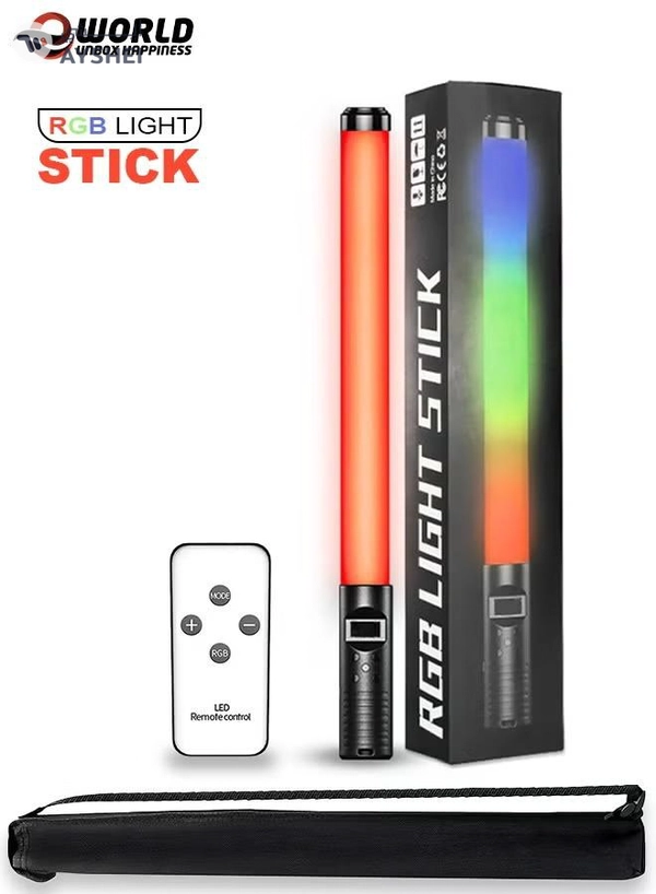 Eworld Portable RGB Light Stick for Video and Photography, Handheld Full-Color Dimmable LED Wand