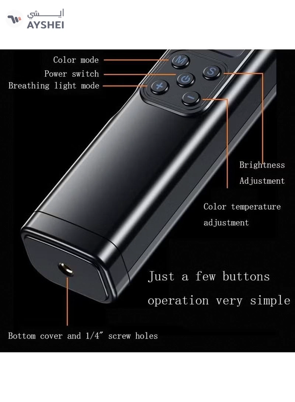 Eworld Portable RGB Light Stick for Video and Photography, Handheld Full-Color Dimmable LED Wand