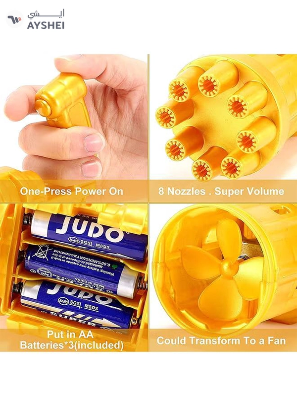 XiuWoo 8-Hole Huge Amount Bubble Maker Electric Gun