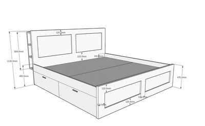Lester bed with headboard & 4 drawer storage-5