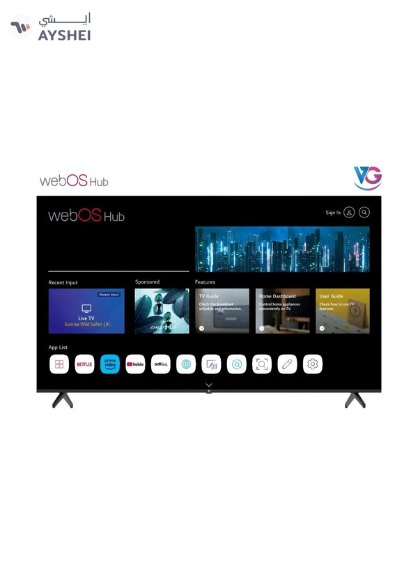 VG 65 Inch Edgeless 4K UHD Smart LED TV | WebOS Hub, Magic Remote, Dolby Audio, Bluetooth, Apple AirPlay, A+ Grade Panel, Free Wall Mount – (VGLED65WOU - 2025)
