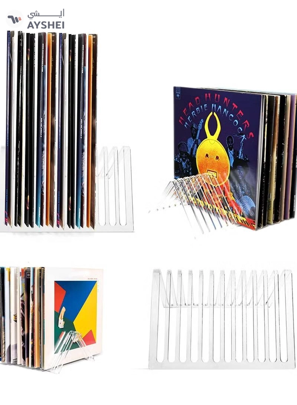 Eworld 2 Pack Clear Acrylic Album Organizer Vinyl Recorder Holder for Countertop Display