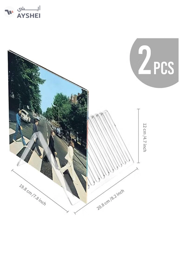 Eworld 2 Pack Clear Acrylic Album Organizer Vinyl Recorder Holder for Countertop Display