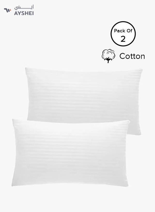 Comfy 2-Piece Sound Sleep Hotel Hypoallergenic Soft Bed Gel Extra Fiber Stripped Pillow Set