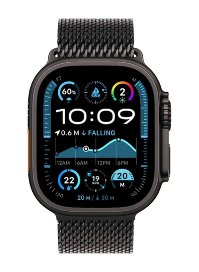 Apple Watch Ultra 2 (2024) GPS + Cellular 49mm Black Titanium Case With Black Titanium Milanese Loop - S-2