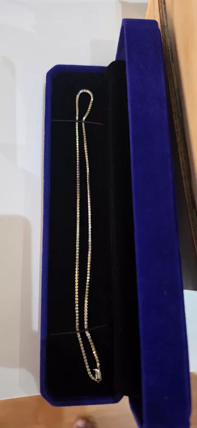 diamond tennis necklace with 18k yellow gold-2