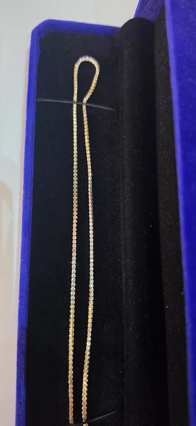 diamond tennis necklace with 18k yellow gold-4