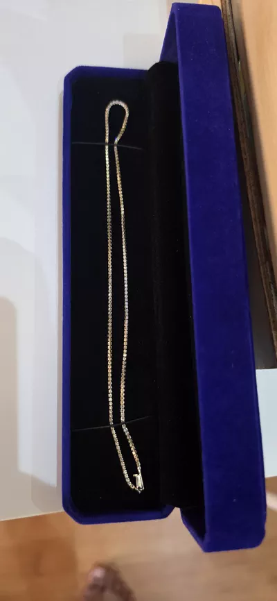 diamond tennis necklace with 18k yellow gold-3