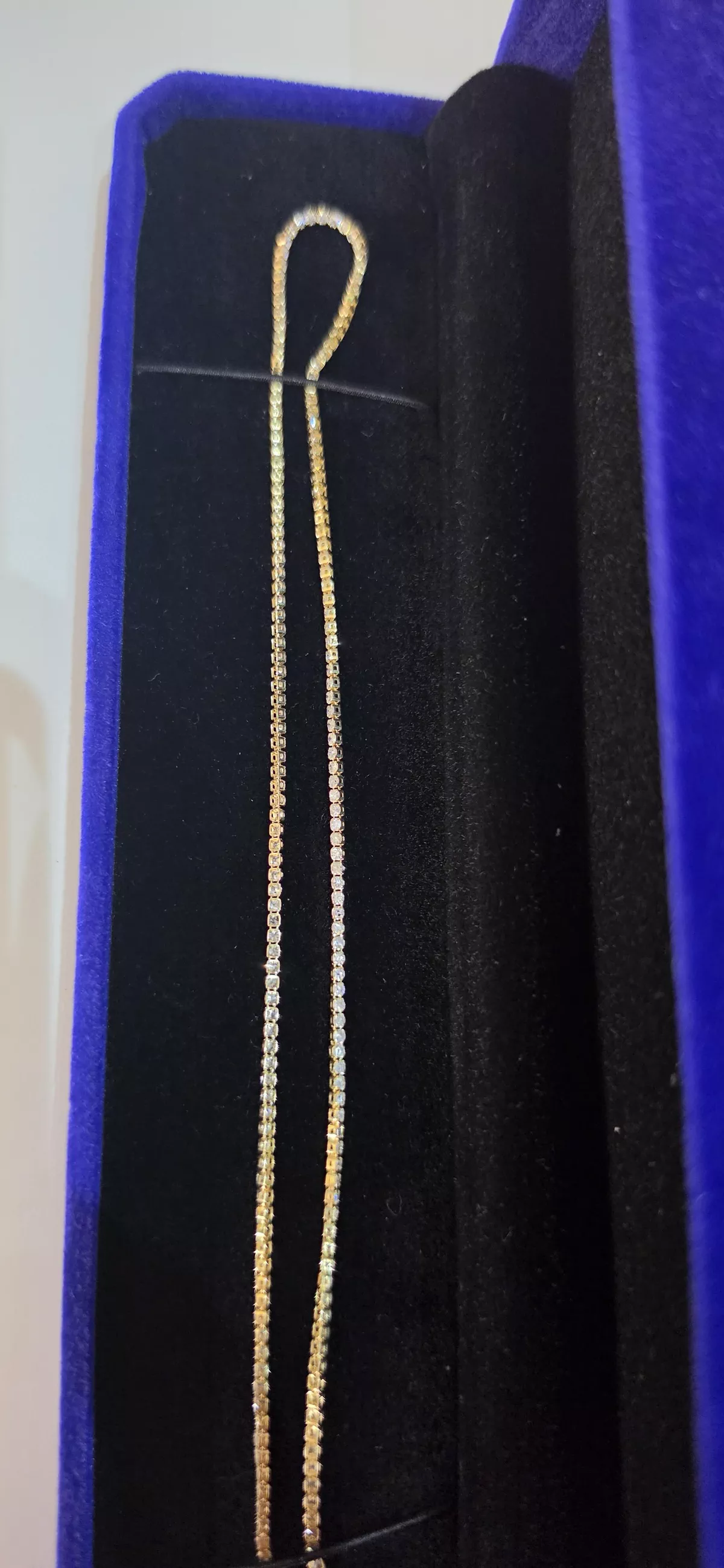 diamond tennis necklace with 18k yellow gold-4-4