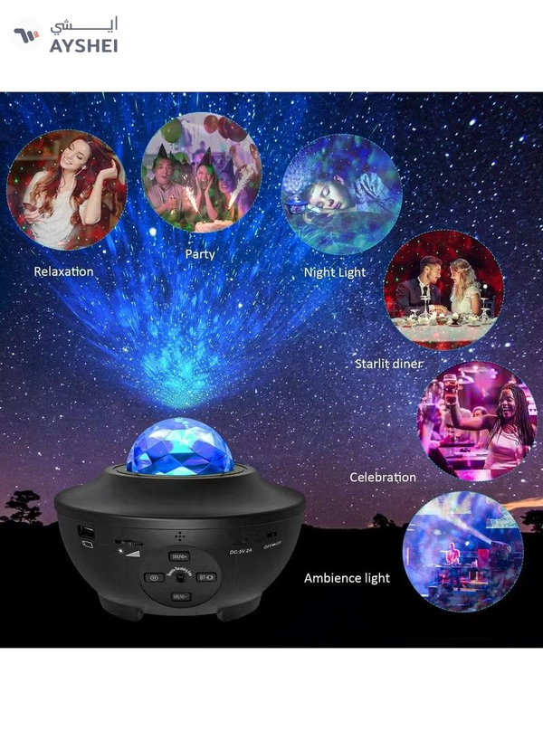 DubaiGallery Galaxy Light Projector Star Projector with Remote Control 10 Change Colors Led Projector Light Built-in Bluetooth Music Speaker & Timer for Baby Ambiance Light Room Decor Festival Gift Black