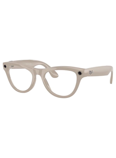 Meta RAY-BAN | META SKYLER Shiny Chalky Grey Frame Clear to Sapphire Transition Lenses grey-3