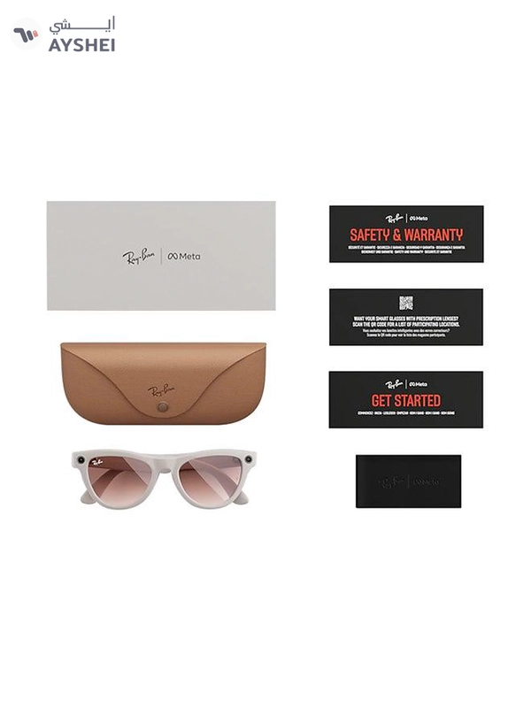 Meta RAY-BAN | META SKYLER Shiny Chalky Grey Frame Clear to Sapphire Transition Lenses grey