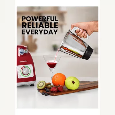 KRYPTON Powerful 2-in-1 Mixer Grinder with 2 Stainless Steel Jars, 3-Speed Control, Overload Protection, Ergonomic Grip – Ideal for Smoothies, Spices, Chutneys, and More 1.5 L 550 W KNB5311N White/Red/Silver-6