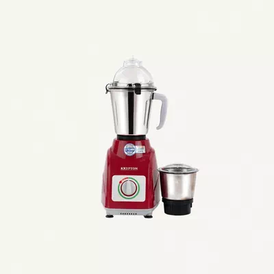 KRYPTON Powerful 2-in-1 Mixer Grinder with 2 Stainless Steel Jars, 3-Speed Control, Overload Protection, Ergonomic Grip – Ideal for Smoothies, Spices, Chutneys, and More 1.5 L 550 W KNB5311N White/Red/Silver-0