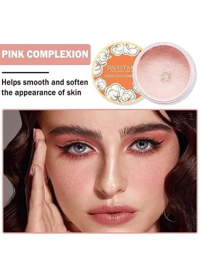 Julystar Loose Face Powder, Oil Control Face Pressed Powder,Loose Baking Face Setting Powder Makeup-2