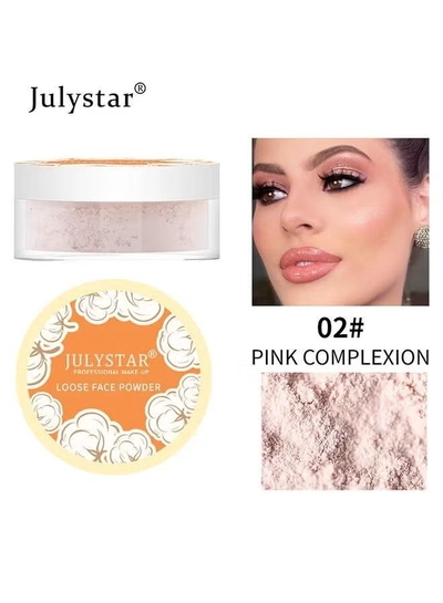 Julystar Loose Face Powder, Oil Control Face Pressed Powder,Loose Baking Face Setting Powder Makeup-3