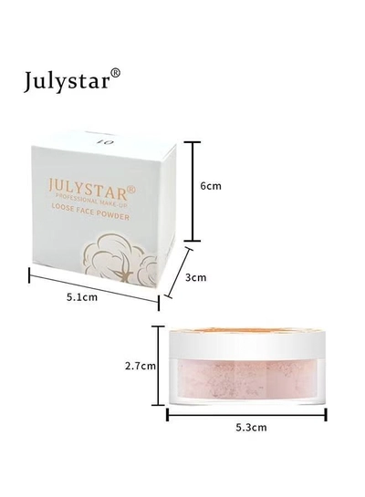 Julystar Loose Face Powder, Oil Control Face Pressed Powder,Loose Baking Face Setting Powder Makeup-6