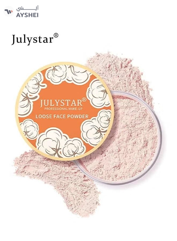 Julystar Loose Face Powder, Oil Control Face Pressed Powder,Loose Baking Face Setting Powder Makeup
