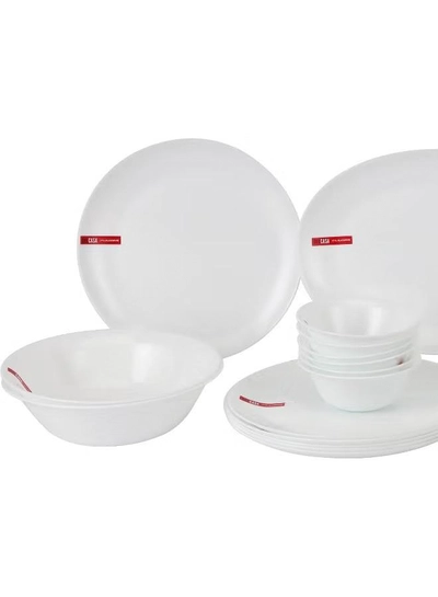 Delcasa DC3391 Opalware Dinner 33-Pieces Set, White-3