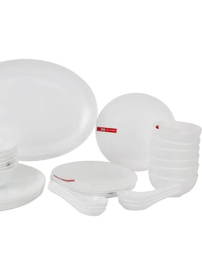 Delcasa DC3391 Opalware Dinner 33-Pieces Set, White-1