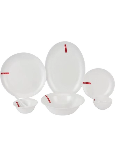 Delcasa DC3391 Opalware Dinner 33-Pieces Set, White-4