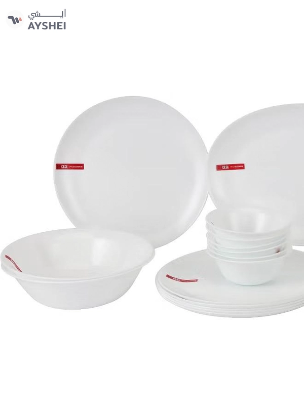 Delcasa DC3391 Opalware Dinner 33-Pieces Set, White