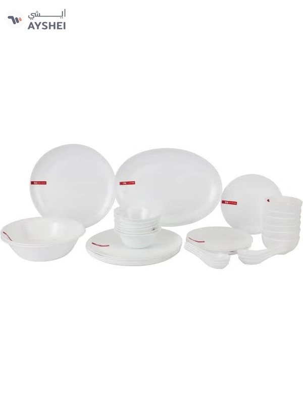 Delcasa DC3391 Opalware Dinner 33-Pieces Set, White