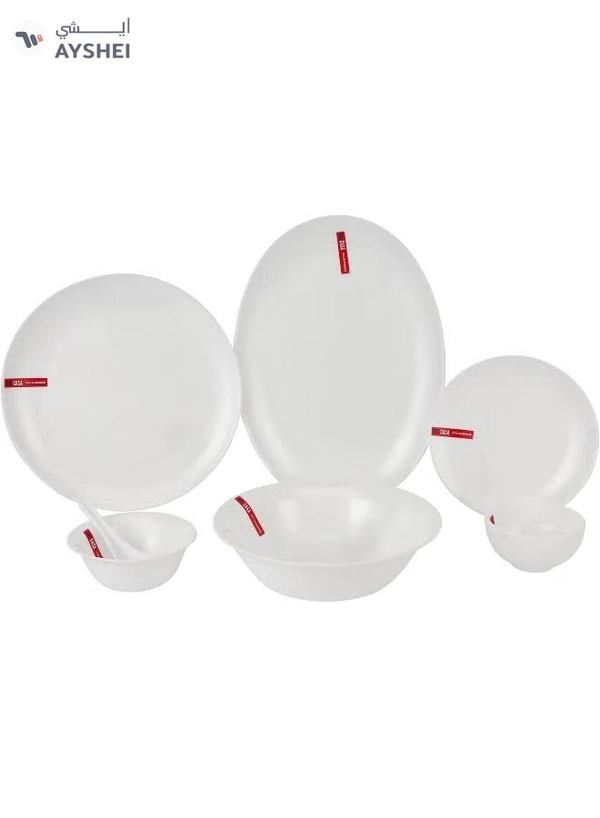Delcasa DC3391 Opalware Dinner 33-Pieces Set, White