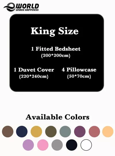 Premium Striped Duvet Set All Season – 6-Pieces Set Black | King Size 220x240 cm | Ultra-Soft, Wrinkle-Resistant & Made in Dubai | Includes Duvet Cover, Fitted Sheet (200x200 cm) & 4 Pillowcases (50x70 cm)-1