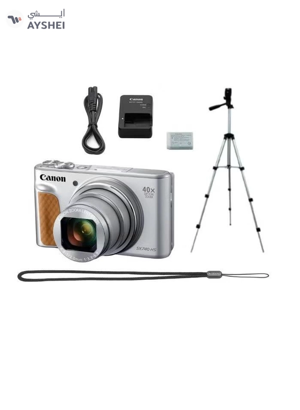 Canon Power Shot SX740 HS Lite Silver With Tripod & Accessories
