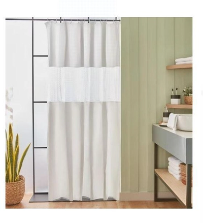 CURTAIN Fiesta 3D Shower Curtain with 12 C Hooks 200 x 180 cm-1