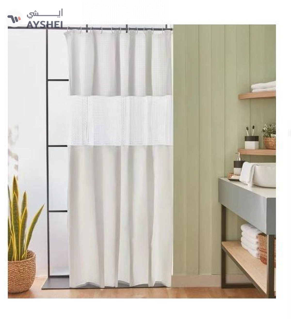 CURTAIN Fiesta 3D Shower Curtain with 12 C Hooks 200 x 180 cm-1-1