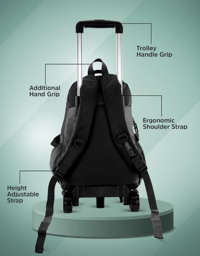 PARAJOHN Unisex Rolling Trolley Backpack with Adjustable Strap -1