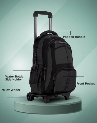 PARAJOHN Unisex Rolling Trolley Backpack with Adjustable Strap -3