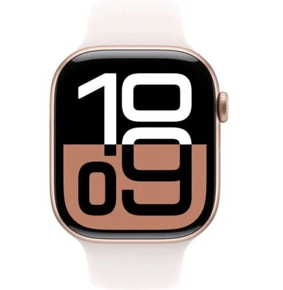 Apple Watch Series 10 GPS + Cellular 42mm Rose Gold Aluminium Case With Starlight Sport Band-1