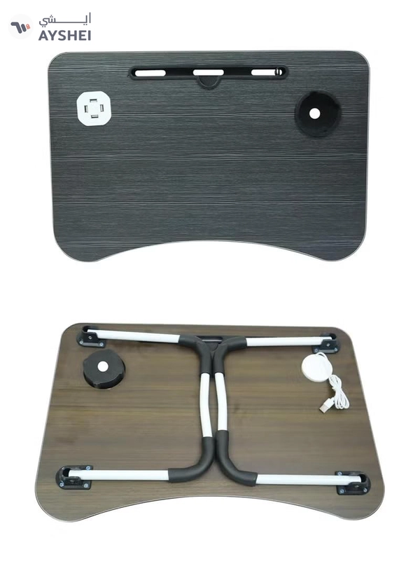 DubaiGallery Laptop Lap Desk, Foldable Laptop Table with 4 USB Ports Storage Drawer and Cup Holder, Laptop Bed Desk Laptop Stand for Bed Lap Tray Portable Standing Table for Bed Couch Floor