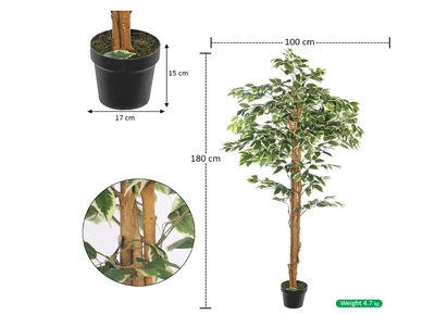 YATAI DECOR Nearly Natural Artificial Ficus Plant 1.8 Meters High Ficus Tree Fake Plant-1