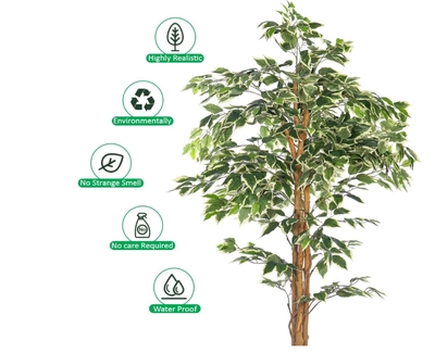 YATAI DECOR Nearly Natural Artificial Ficus Plant 1.8 Meters High Ficus Tree Fake Plant-2