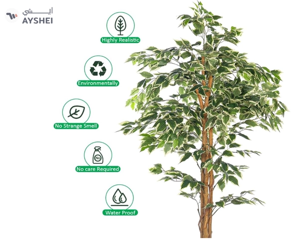 YATAI DECOR Nearly Natural Artificial Ficus Plant 1.8 Meters High Ficus Tree Fake Plant