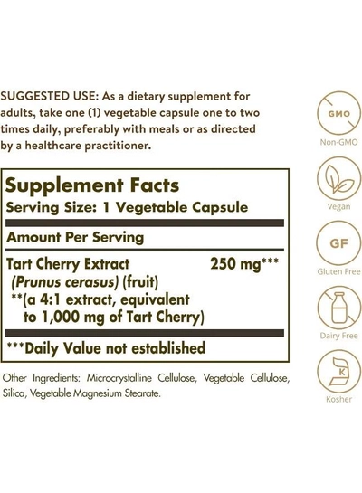 Solgar Tart Cherry Extract 1000 Mg, 90 Vegetable Capsules Packaging May Vary-1