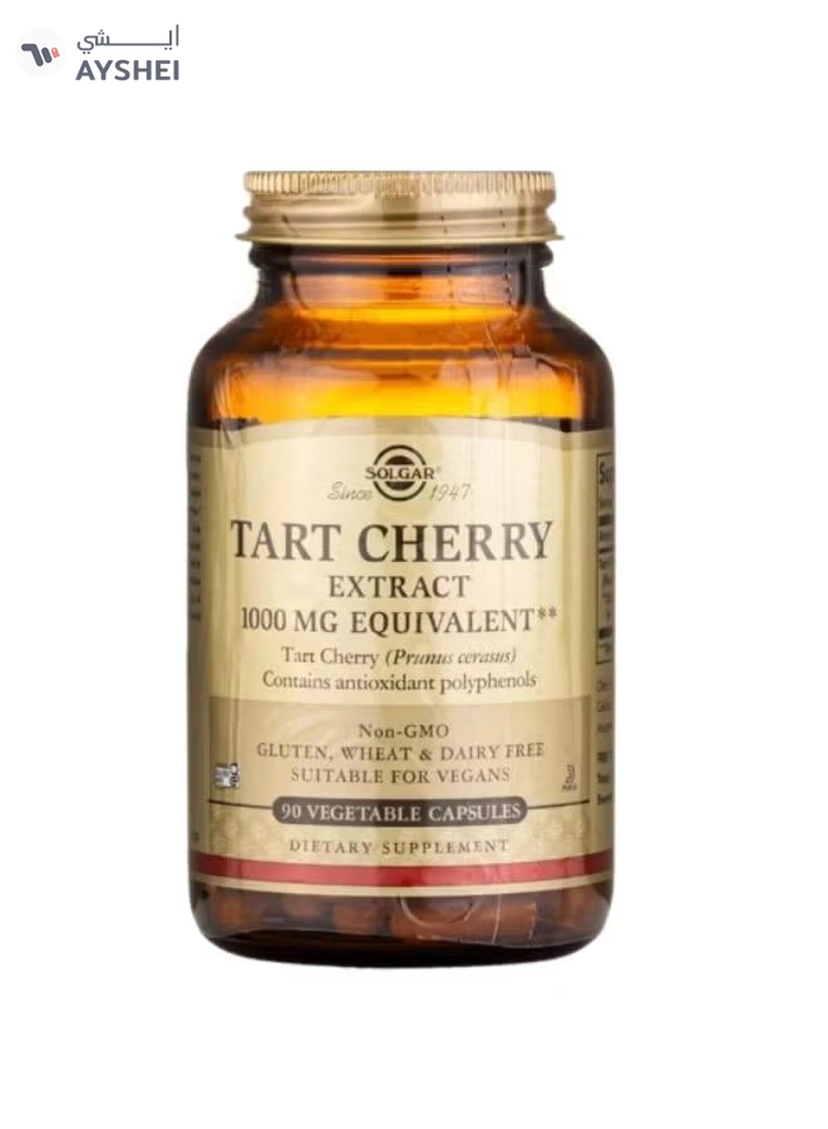 Solgar Tart Cherry Extract 1000 Mg, 90 Vegetable Capsules Packaging May Vary