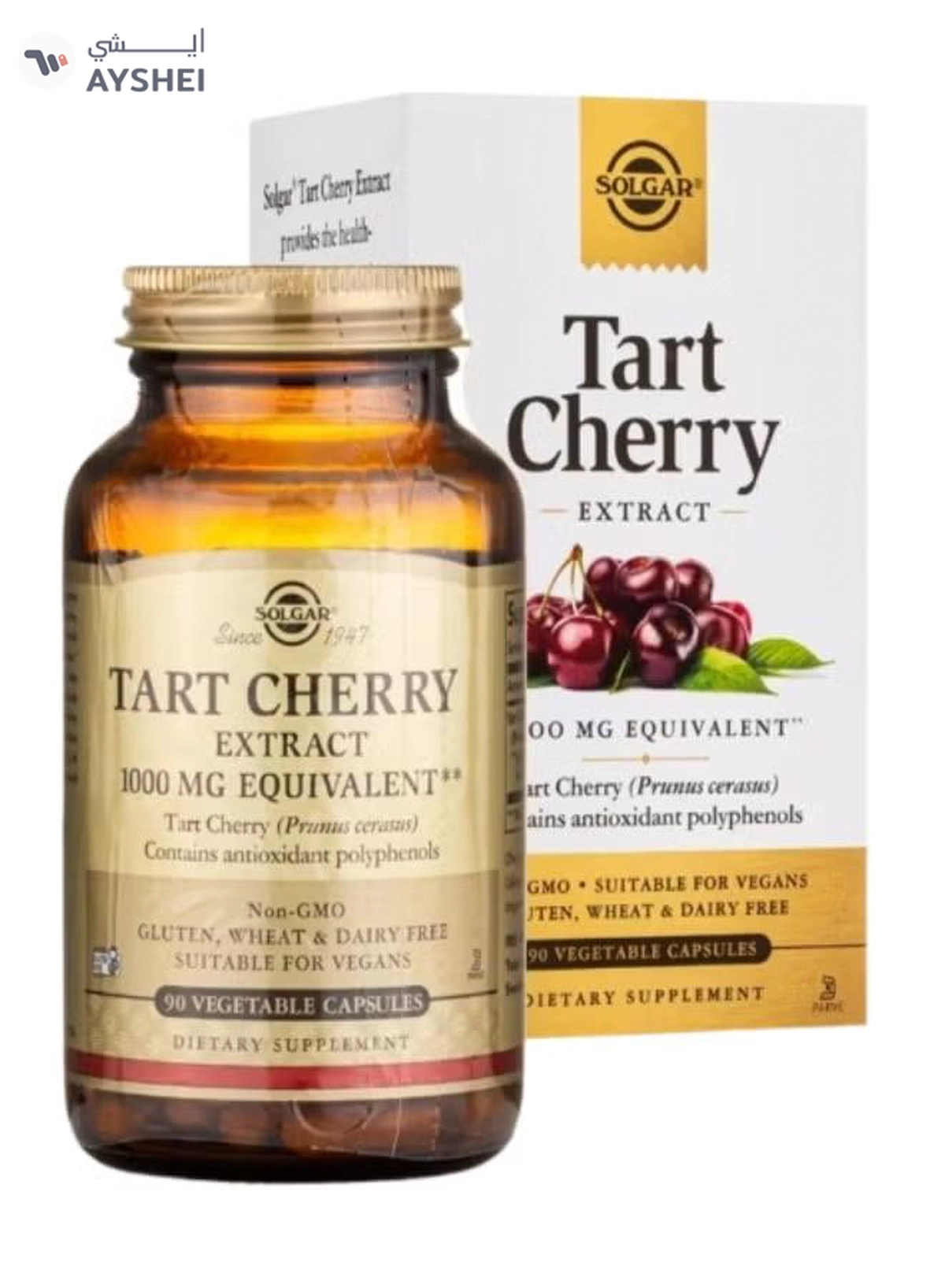 Solgar Tart Cherry Extract 1000 Mg, 90 Vegetable Capsules Packaging May Vary-2-2